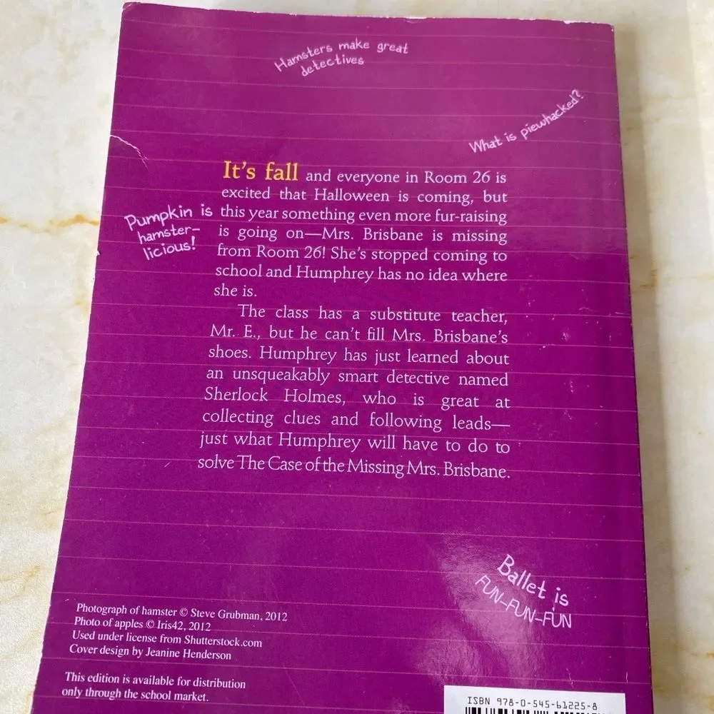 Mysteries according to Humphrey Scholastic Kids novel chapter book